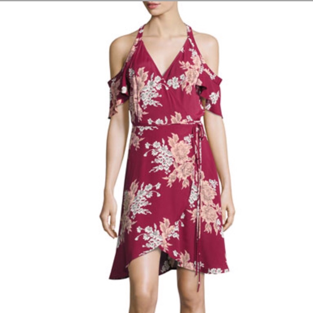 Privacy Please| Cold shoulder detail wrap dress